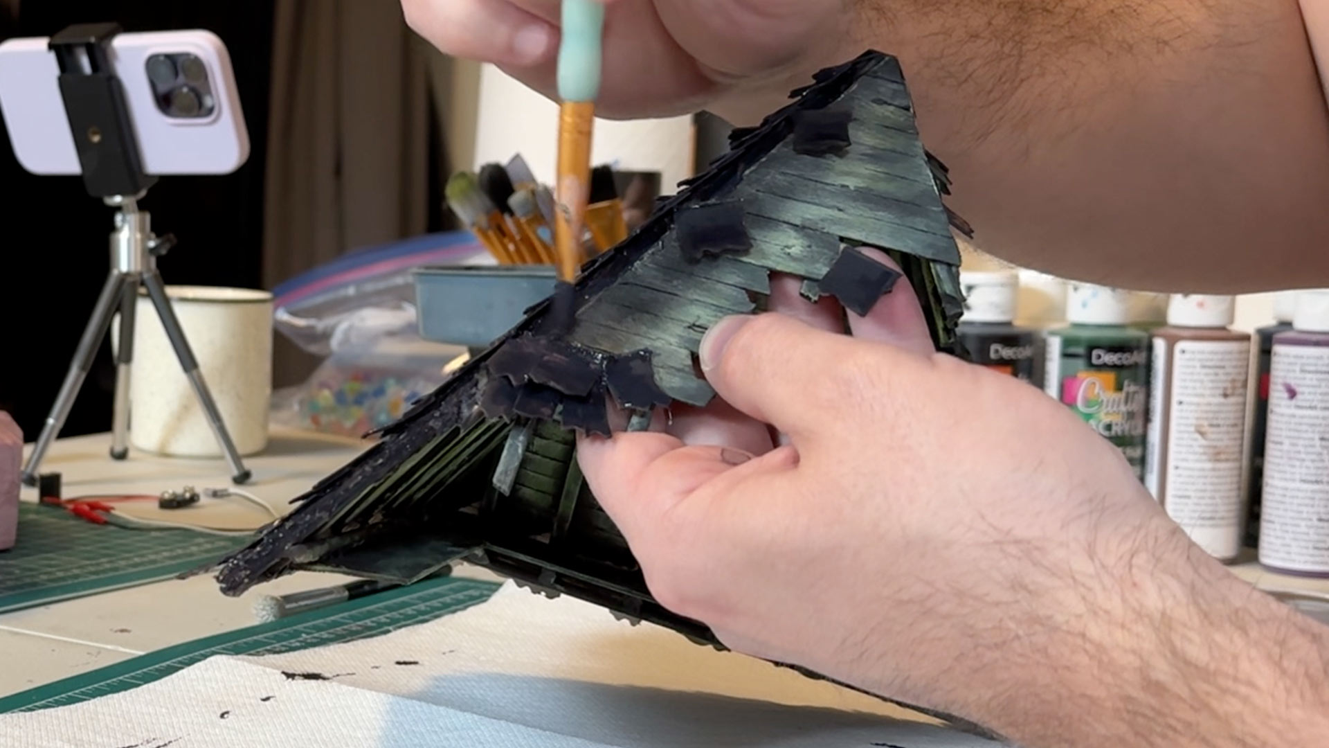 Crafting the haunted tower roof