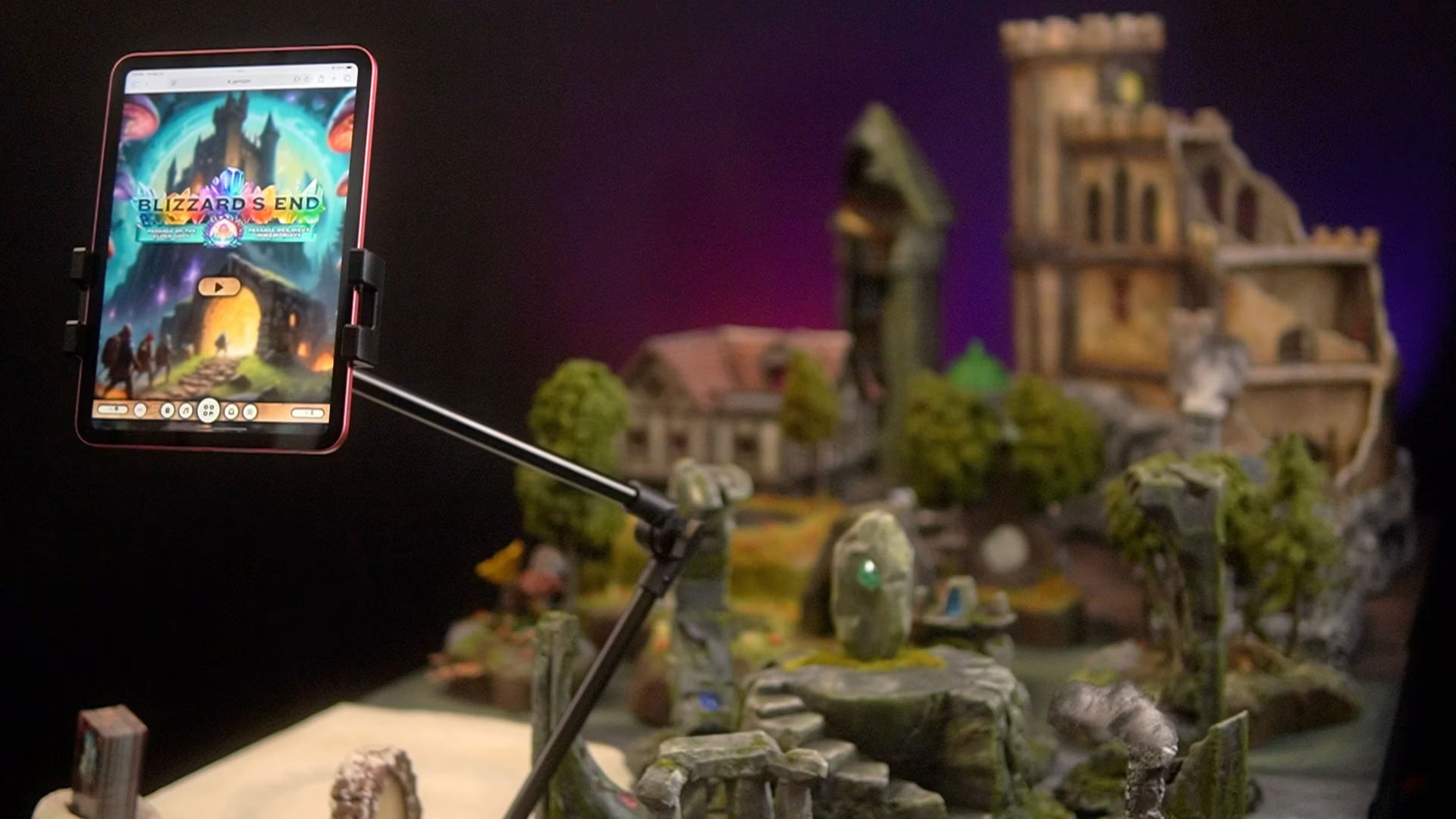 Final game setup connected to iPad