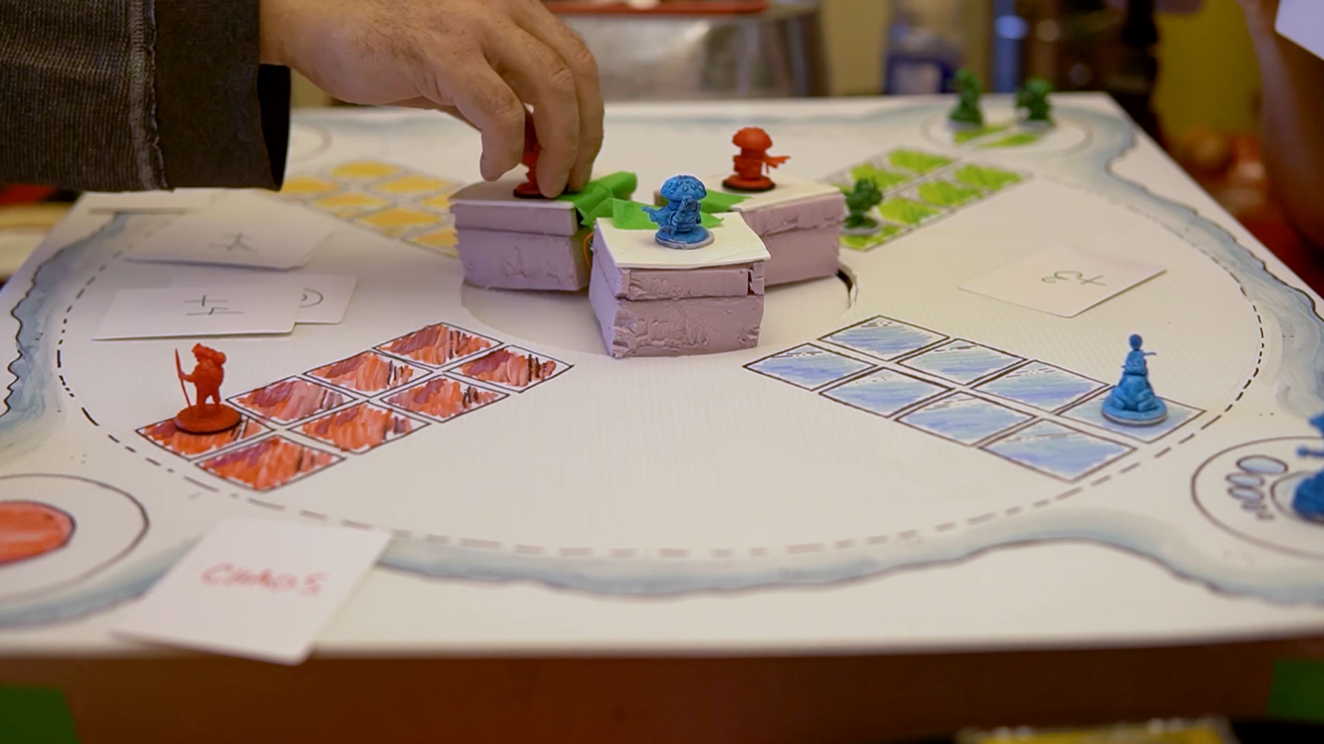 Testing the game on a mockp-up board