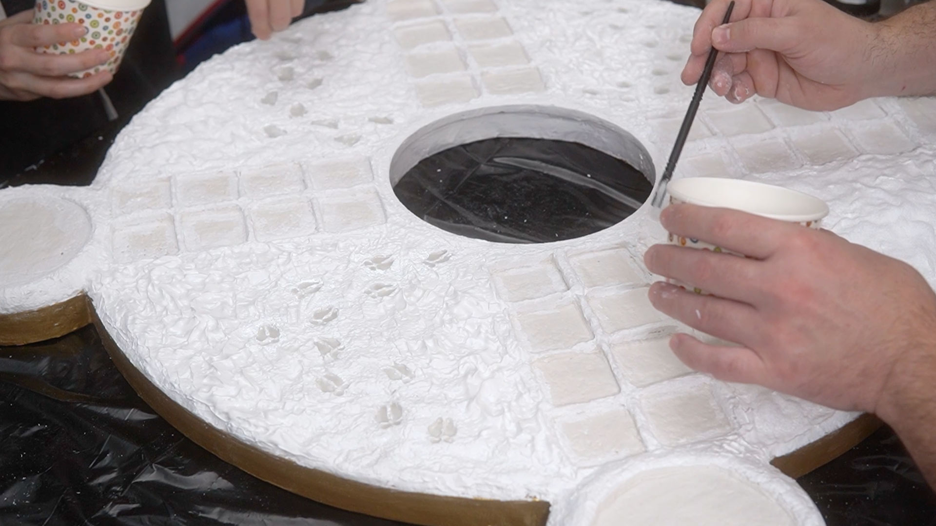 Adding snow to the tabletop